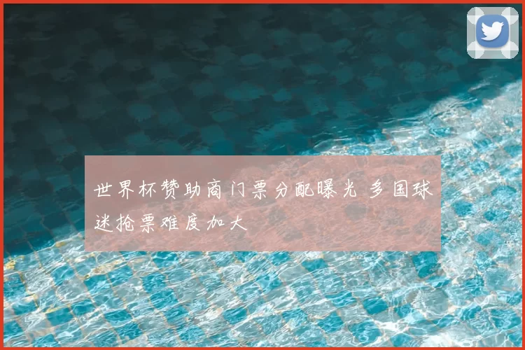 世界杯赞助商门票分配曝光 多国球迷抢票难度加大